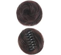 Labriciyon Chignon désordonné avec pince à cheveux, marron foncé, extensions de cheveux avec clip pour femme et fille