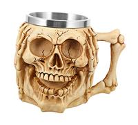 LABRIMP 1 Pc Tasse Gobelet Crâne Gobelet Squelette Chope De Bière Squelette Chope De Bière Tête De Mort Verrerie Tête De Mort Verrerie Squelette 3d Couche Double Coupe Résine