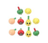 LABRIMP 10 pièces Jouets Toupies Bois Forme Fruit Éducatifs Décompression Activité Garçon Fille Ans Coordination Main-œil