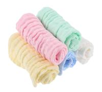 LABRIMP 10 Pièces Lot de Serviettes Garçon Fille Coton Absorbantes Carrés de Lavage Coton Doux et Respirants Multicolores Rose Vert Bleu pour Visage la Bouche Bain