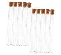 LABRIMP 10 Pièces Tube à Essai En Verre Liège Milieu De Tubes à Essai Pour Clair Expériences Enfant Avec Transparent Bouchon Vide Petit DouxCouleur De Laboratoire En Bois