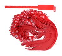 LABRIMP 100 Pièces PVC Bracelet D'identification Hospitalier Rouge pour | Écriture au Stylo Bille, Notes Lisibles sans Bavure, Usage Urgence et Chirurgie, Port Prolongé Confortable