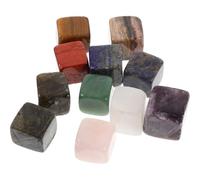 LABRIMP 11 PièCes GlaçOns en Cristal Naturel RéUtilisables pour Refroidir Whisky Vin Boissons DéCoration Multicolore 2Cm