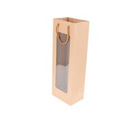 LABRIMP 12pièces Pochette Papier Kraft pour Bouteille De Vin avec Fenêtre Transparente à Vin Portable pour Noël Et Événements Lot de Kraft Couleur Marron