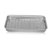 LABRIMP 2 Ensembles Lot de Plaques à Pâtisserie Acier Inoxydable avec Plaques de Cuisson Antiadhésives pour Four et Grill Plateau Polyvalent Facile à Nettoyer