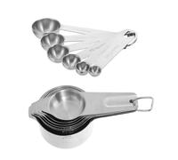 LABRIMP 2 Ensembles Lot Ustensiles Cuisine Acier Inoxydable Tasses Mesure Cuillères Doseuses Ergonomiques Rangement Suspendu Résistants pour et Ingrédients Secs Cuisine et Pâtisserie