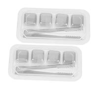 LABRIMP 2 ensembles Set de Cubes à Glace Acier Inoxydable Réutilisables pour Boissons Cadeau Anniversaire Homme sans Dilution Faciles à Nettoyer