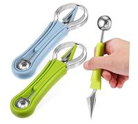LABRIMP 2 ensembles Set Outils pour Fruits pour Cuisine Cuillère Boule et Éplucheur de Melon Pastèque et Cantaloup Inoxydable et Ensemble pour Découpe et Sculpture Facile