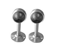 LABRIMP 2 Ensembles Support de Poteau de Placard Acier Inoxydable de Douilles Rondes pour Tringle à Rideau