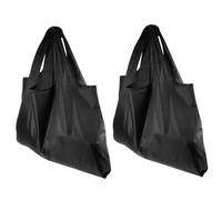 LABRIMP 2 Pièces Cabas en Toile Oxford à Main Épicerie Réutilisable à Main De Plage De Voyage Fourre-Tout sur Toile Porte- D'épicerie Noir