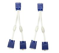 LABRIMP 2 pièces Câble Vga Splitter Adaptateur Vidéo Double Sortie Miroir pour Moniteur TV Ordinateur Portable