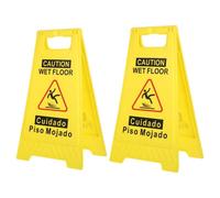 LABRIMP 2 Pièces Panneau D'avertissement de Sol Mouillé Pliable Jaune Haute Visibilité Double Face Cadre en A, Facile à Transporter pour Magasins et Sols Glissants