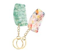 LABRIMP 2 Pièces Peigne Porte-clés Mini Acétate Peigne à Dents Larges pour Cheveux Bouclés Accessoire de Voyage Compact et Organisation Clés Pratique