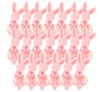 LABRIMP 20 Pièces Breloques Lapin en Résine Rose pour Garçon et Filles | Finition Plate, Légères et Résistantes, pour Mini Étagères et Accessoires