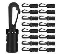 LABRIMP 20 Pièces Crochet de Bateau Noir en Plastique | Boucle de Fixation pour Pagaie, Accessoire Léger et Portable, Transport et Maintien D'objets