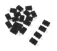 LABRIMP 20 Pièces Interrupteur à Bouton-poussoir Unipolaire, Bouton-poussoir Autobloquant Spst, Plastique Noir, Montage Pcb, pour Appareils à Piles et Jouets, Réparation Électronique