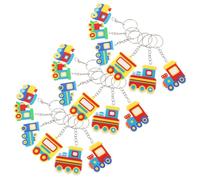 LABRIMP 24 Pièces Porte-clés Voiture Cartoon PVC Souple Porte-clés Camion Construction Coloré Accessoires Adorables pour Sacs à Dos Fêtes Anniversaire et Cadeaux Garçon Fille
