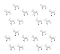 LABRIMP 25 Pièces Figurine de Chèvre Blanche en PVC Texture de Fourrure Réaliste, Modèle Éducatif pour Garçon et Filles, pour Coins Nature et Collections d'animaux Miniatures