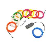 LABRIMP 2m Fil Électroluminescent pour Voiture Décoration De Noël Fête Halloween Bande Lumineuse LED Câble Lumineux De DIY