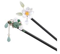 LABRIMP 2pcs Bâtonnets à Cheveux Chinois en Bois Pendentifs Fleuris, Accessoires à Chignons Rétro Élégants pour Port Quotidien ou Banquet sans Abîmer le Cuir Chevelu