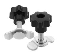 LABRIMP 2pcs Boutons en Plastique Réglables M8 pour Accessoires de Rails de Plateau de Camion, Poignées de Serrage en Métal, Adaptés aux Activités de Plein Air et Camping-car