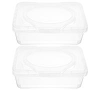 LABRIMP 2pièces Boîte à Lingettes Transparente Avec Couvercle Facile à Ouvrir Distributeur De Lingettes Pour Rangement Pratique Pour Mouchoirs Et Papiers Lot Pour Maison Et Voyage