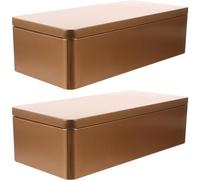 LABRIMP 2pièces Boîte De Rangement Métallique Rectangulaire Avec Couvercle Lot De Boîte Décorative Pour Thés Gâteaux Et Accessoires Pratique Pour Stockage Et Organisation