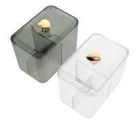 LABRIMP 2pièces Boîte De Rangement pour -tiges à Compartiments Contenant pour -tiges Et Cure-Dents Petite Boîte De Rangement Transparente