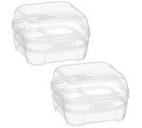 LABRIMP 2Pièces Boîtes de Rangement Œufs Empilables avec Conteneurs Portables pour Camping et Pique Niques Pratique pour Organiser Votre Réfrigérateur
