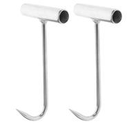 LABRIMP 2pièces Crochets à Viande Zinc Résistants pour Boucherie Cuisine Restaurant Crochets à Désosser Réutilisables Anti-rouille Outils Suspendus pour Porc Dinde Jambon Rôti