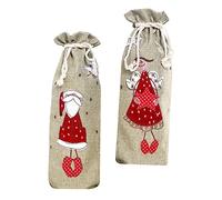 LABRIMP 2pièces Housse De Bouteille De Vin De Noël avec Motif Angélique Décoration De Fête pour Bouteilles De Vin Et