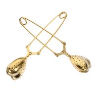 LABRIMP 2Pièces Infuseurs à Thé Acier Inoxydable de Cœur avec Poignée Filtre à Thé Doré pour Maison et Tea Party