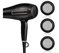 LABRIMP 3 Pièces Filet de Sécurité pour Sèche-cheveux Noir en Nylon, Grille Arrière Ventilée, Protection Anti-poussière pour Usage Professionnel et Domestique
