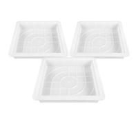 LABRIMP 3 Pièces Moule à Pavés en Plastique Blanc Style Espagnol | Allées et Patios, Usage Répété, Finition de Briques Colorées, pour Jardiniers et Loisirs Créatifs