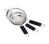 LABRIMP 3 pièces Passoire Mailles Fines Acier Inoxydable Tamis Alimentaire à Maille Fine pour Farine et Filtration Dhuile Outil de Cuisine avec Poignée Longue Ergonomique