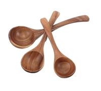 LABRIMP 3 Pièces Wooden Soup Ladle With Hook Nonstick Long Handle Wooden Ladle Spoon For Cooking Serving Stirring Space Saving Kitchen Utensil For Home And Outdoor Use
