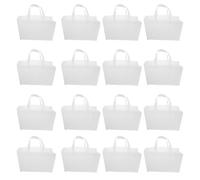 LABRIMP 30 Pièces Lot de Cabas Non Tissés Blancs Réutilisables avec Anses Pliables Surface Vierge pour Sublimation DIY Sacs Fourre-tout Légers pour Courses Fêtes et Bricolage