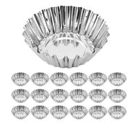 LABRIMP 30 Pièces Moules à Mini-tartes en Acier Inoxydable Argenté Réutilisables, Design Compact et Facile à Ranger, pour Pâtisseries et Cupcakes Maison