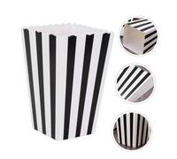 LABRIMP 32 Pièces Boîtes à Popcorn Papier Rayées Noires Conteneurs pour Fêtes Anniversaires et Cinéma Accessoires Réutilisables pour Décorations et Distribution Popcorn
