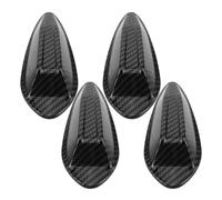 LABRIMP 4 Pièces Cache D'antenne de Voiture en Abs Noir D'aileron de Requin, Protection Anti-poussière Facile à Installer pour Modification de Véhicule Sportive et Élégante