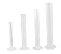 LABRIMP 4 Pièces Cylindres Gradués Plastique Hexagonaux Tubes de Mesure Stables et Transparants pour Laboratoire Résistants Aux Produits Chimiques