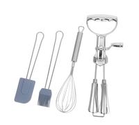 LABRIMP 4 Pièces ensemble d'outils de cuisson de cuisson manuel batteurs à oeufs de cuisine à main batteur à oeufs pinceau à pâtisserie Acier inoxydable