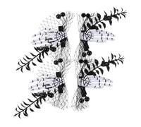 LABRIMP 4 Pièces Halloween Skeleton Hand Hair Clips With Spider Web Design Plastic Skull Zombie Barrettes For Women And Halloween Party Accessories