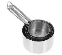 LABRIMP 4 pièces Lot de Tasses Doseuses Graduées Cuisine et Pâtisserie Argenté Mesure Précise pour Épices et Poudre Ustensiles Simples et