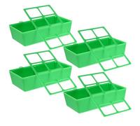 LABRIMP 4 Pièces Mangeoire à Suspendre pour Oiseaux Mangeoire à Poules en Plastique Auge 8 Compartiments Vert Clair Hauteur Réglable pour Cage à Oiseaux et Volière Pigeons