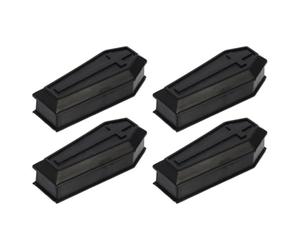 LABRIMP 4 Pièces Ornement de Cercueil Noir en PVC, Petit Décoratif