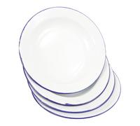 LABRIMP 4pièces Assiette Émaillée Vintage Assiette Plate Décorative Pour Fruits Et Snacks Service De Table Émaillé Pour Maison Et Restaurant