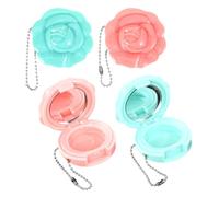 LABRIMP 4pièces Boîte de Rangement Maquillage Rose pour DIY Mini Palette Compacte avec Miroir Plateau Vide pour Lèvres Fard à Paupières et Blush Organisateur de Maquillage Portable