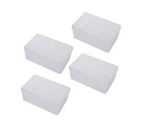 LABRIMP 4pièces Boîte De Rangement Transparente pour Coton Démaquillant De Organisateur Cosmétique Étanche Et Pratique pour Maison