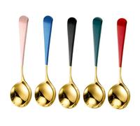 LABRIMP 5 pièces Cuillères à Dessert Acier Inoxydable Cuillères Ronde pour Glace Melon et Desserts Multi Fonctionnelles et pour Cuisine et Service